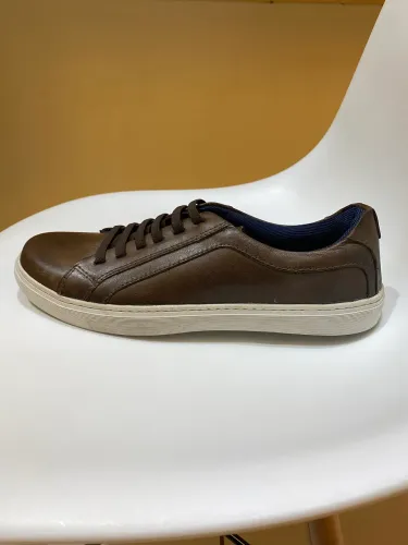 Sapato casual couro marrom café 40