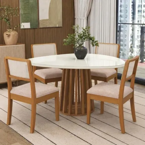 Mesa Lavanda 1,35m 4 Cadeiras 100% MDF  Produto Novo!  Pronta Entrega!