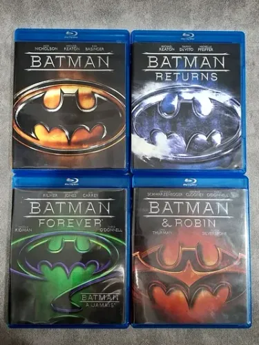 Coleção Bluray Batman Importado Tim Burton 4 Filmes Forever Returns Robin Original