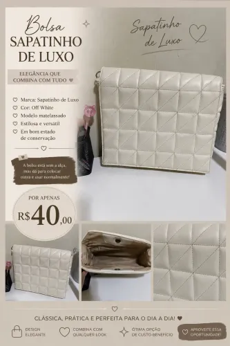 Bolsa Sapatinho de Luxo Off White - R$40