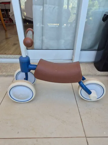 Mini Triciclo de Equilíbrio Infantil - Azul e Marrom