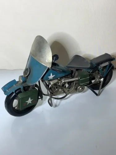 Escultura de moto militar Vintage para enfeite estilo WLA 1942