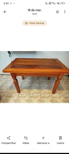 Mesa Peroba rosa medida  1,30x 80x80