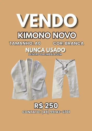 Vendo kimono jiu-jitsu A0 novo, sem uso, na embalagem
