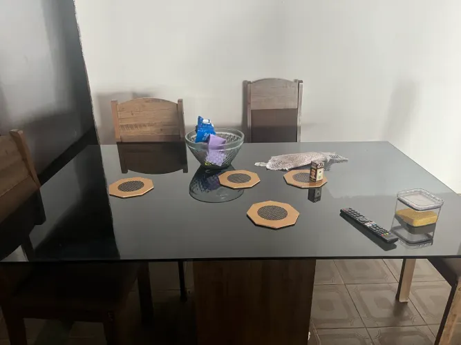 Mesa 6 lugares vidro