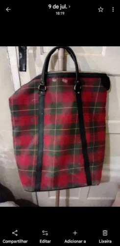 Mala de mão estilo tartan
