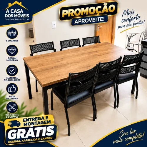 Mesa de jantar 6 lugares