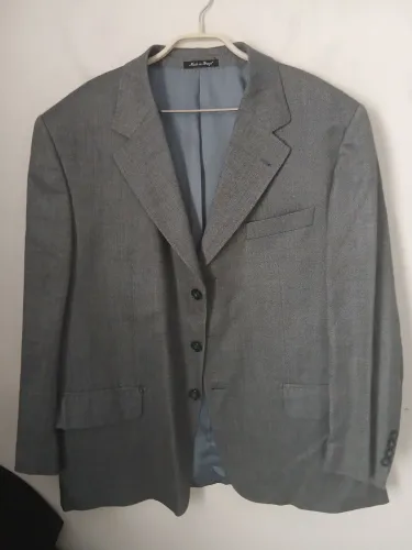BLAZER MASCULINO BROOKSFIELD SPORTIVE CINZA SEDA E LÂ EM ESTADO DE NOVO N56 MÉDIO