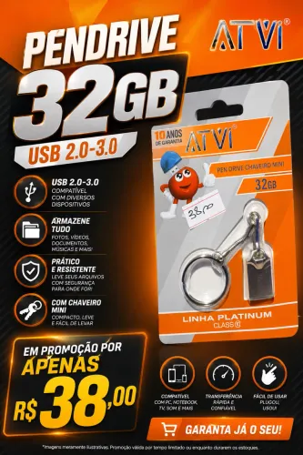 Pendrive 32gb USB 2.0-3.0