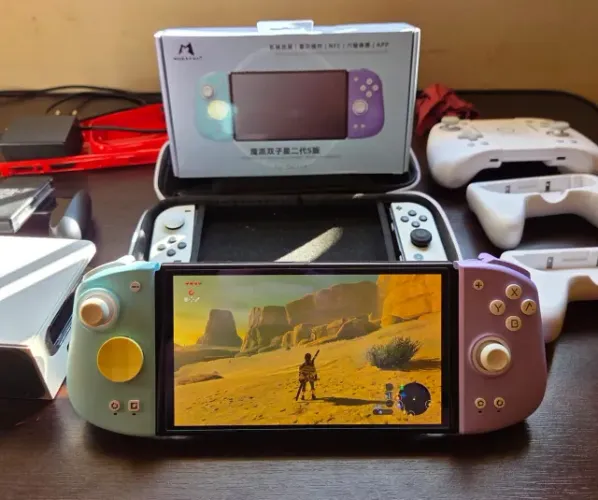 Nintendo Switch OLED desbloqueado + Mobapad novos + cartão de memória 512GB