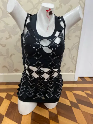 Vestido Preto Transparente Tamanho Único