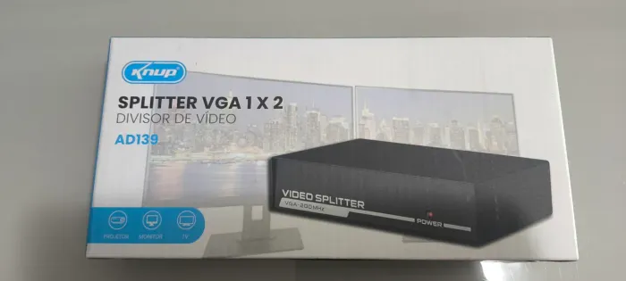 Splitter De Vídeo Hub Divisor Vga Distribuidor De Sinal 1x2<br><br>+500 vendidos