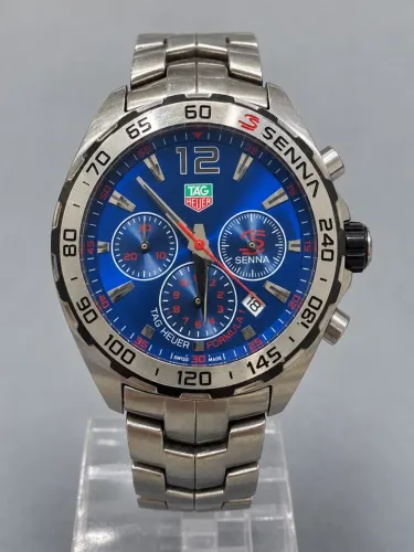 Relógio TAG Hauer Fórmula 1 Senna Cronógrafo Azul Aço