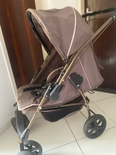 Carrinho de Bebê Galzerano Guarda-Chuva Reforçado Marrom