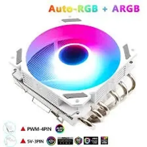 Cooler branco Wovibo ARGB CPU Radiator Fan Low Profile Air Cooler 120mm For INTEL /AMD