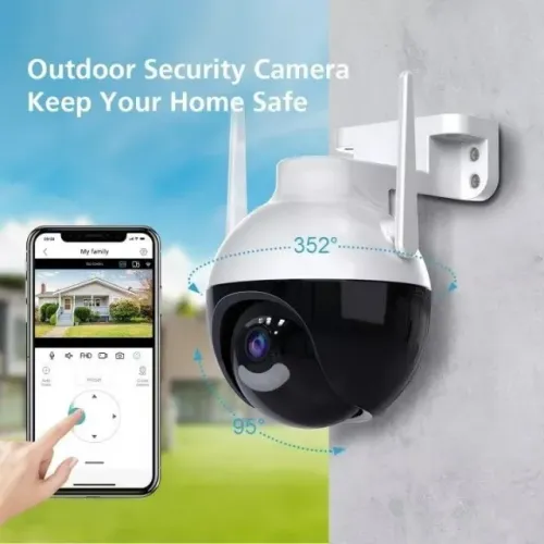 Câmera Dome Wi-Fi Leboos LB-CA248 PTZ 1080p Visão Noturna 30m Rotação 360° Infravermelho