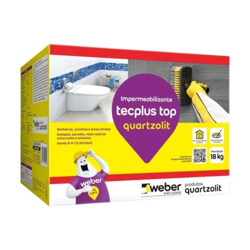 Argamassa Impermeabilizante TecPlus Top Quartzolit 18kg