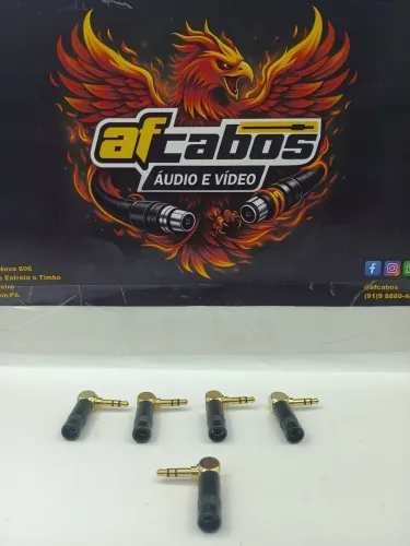 Kit com 5 plugs P2 em L profissional