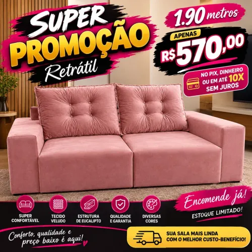 Promoção imperdível de sofá retrátil