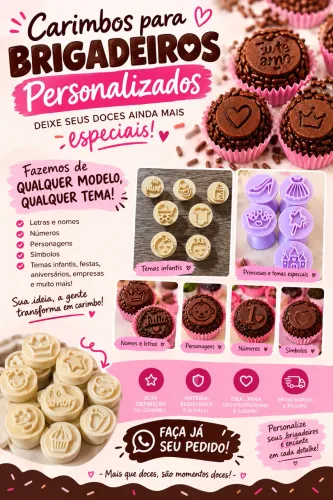 Carimbos de brigadeiro personalizado