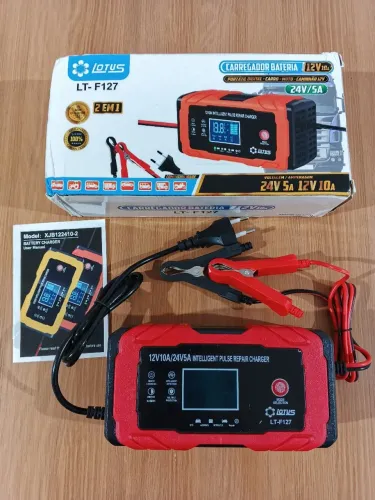 Carregador de Bateria Inteligente 12V/24V carros Novo