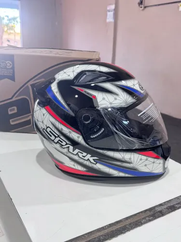 Capacete Ebf Spark Fusion Preto / Azul / Branco