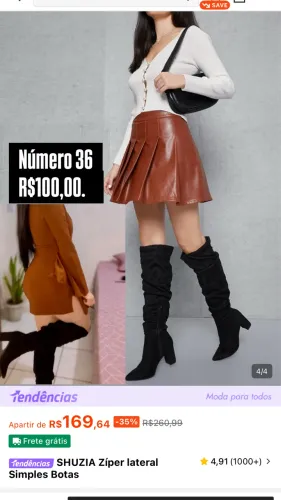 Bota camurça preta 