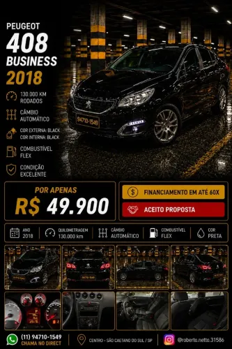 Peugeot 408 Sed. Business 1.6 TB Flex 16V 4P AUT 2018