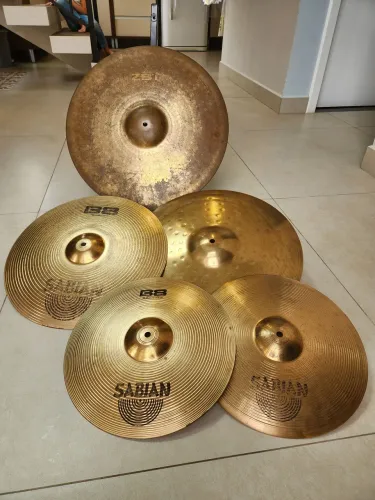 Kit pratos Sabian B8 e Zildjian 14 17 18 20 (ñ paiste turkish soultone diril impression )