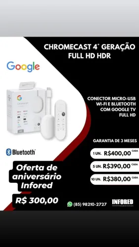 Chromecast 4° geração Full HD HDR