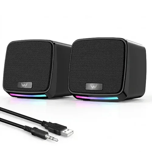 Mini Caixa de Som Gamer RGB Stereo 10W de Potencia para PC e Notebook - Knup