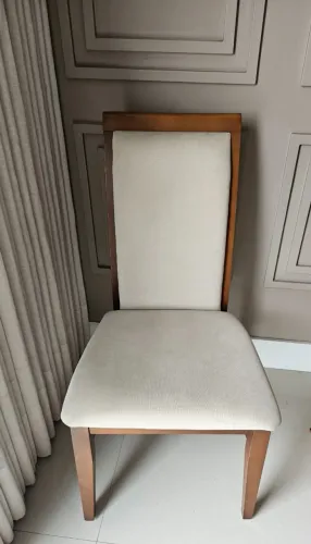 Conjunto 6 cadeiras em madeira cor castanho 