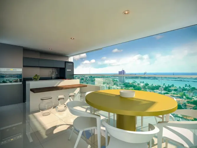 Apartamento com vista mar permanente no Farol - Maceió - AL