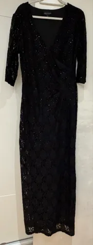 Vestido Longo de Festa Preto - Tam. 14/GG