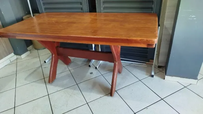 Mesa de Madeira Maciça Peroba Rosa 1,70X84M com 6 Cadeiras Estofadas