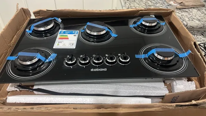 Cooktop Itatiaia 5 Bocas Vidro Preto - NOVO NA CAIXA (Nunca Usado)