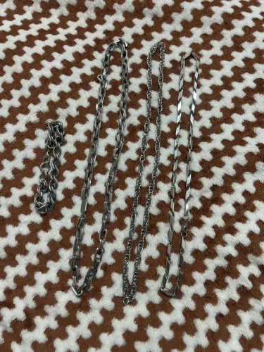 3 cordões de inox e 1 pulseira de inox