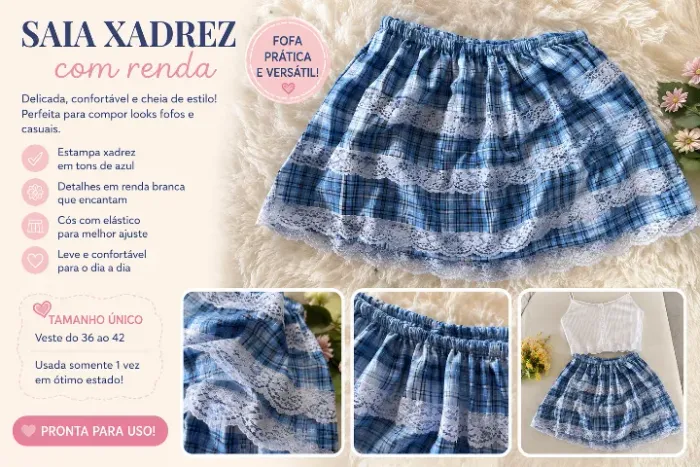Saia xadrez festa junina