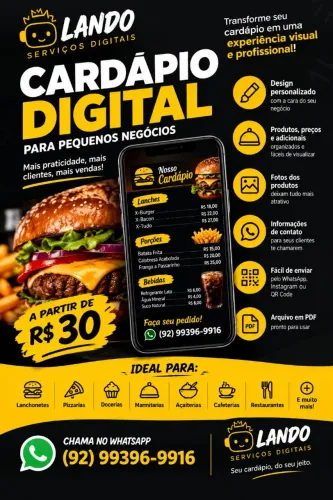 Precisa de um cardápio profissional?
