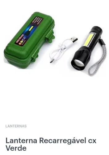Lanterninha LED bateria recarregável acompanha cabo USB nova na caixa