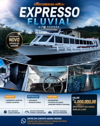OPORTUNIDADE RARA: EXPRESSO FLUVIAL PRATICAMENTE NOVO
