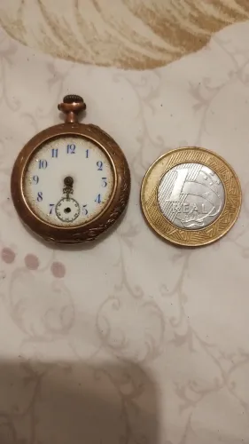 Relógio de bolso século 19 ouro 14 está sem o vidro e sem ponteiro 
