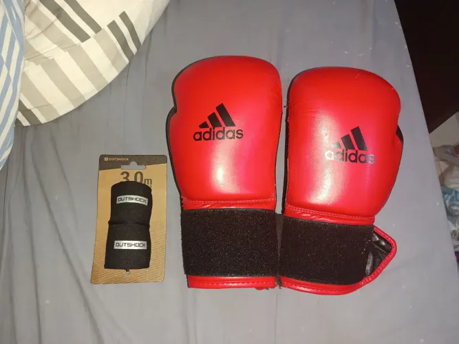 Luvas de box Adidas Power 100 12 Oz + bandagem outshock 3 metros