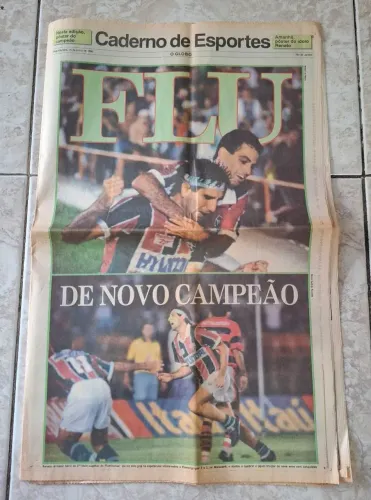 Jornal O Globo de 26/06/95 Fluminense Campeão Carioca 1995 com Pôster