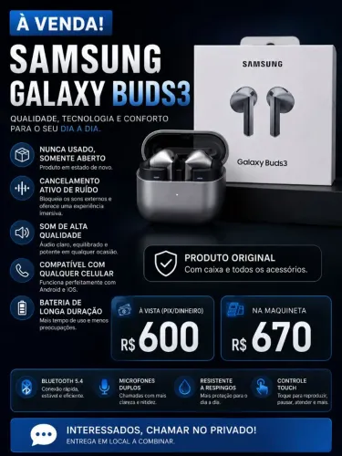 Fone de Ouvido SAMSUNG GALAXY BUDS3