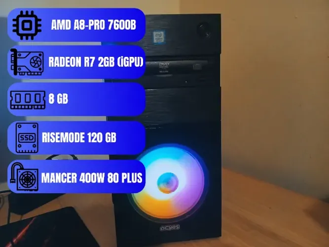 PC Gamer de Entrada AMD A8 | 8GB RAM | SSD