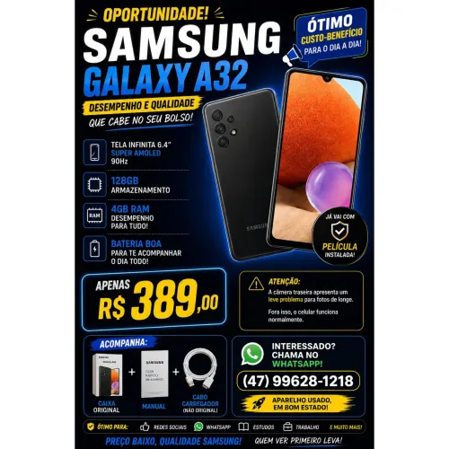 VENDO SAMSUNG GALAXY A32 - ÓTIMO CUSTO-BENEFÍCIO