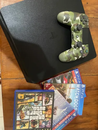 Ps4 Slim 1 tb + 4 Jogos