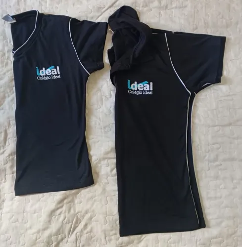 Camisa uniforme Colégio Ideal Babylook e gola polo