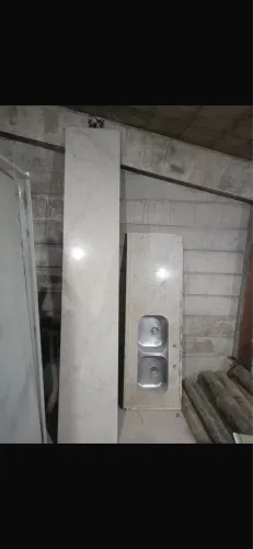 Pia com 2 Cubas e bancada mármore
